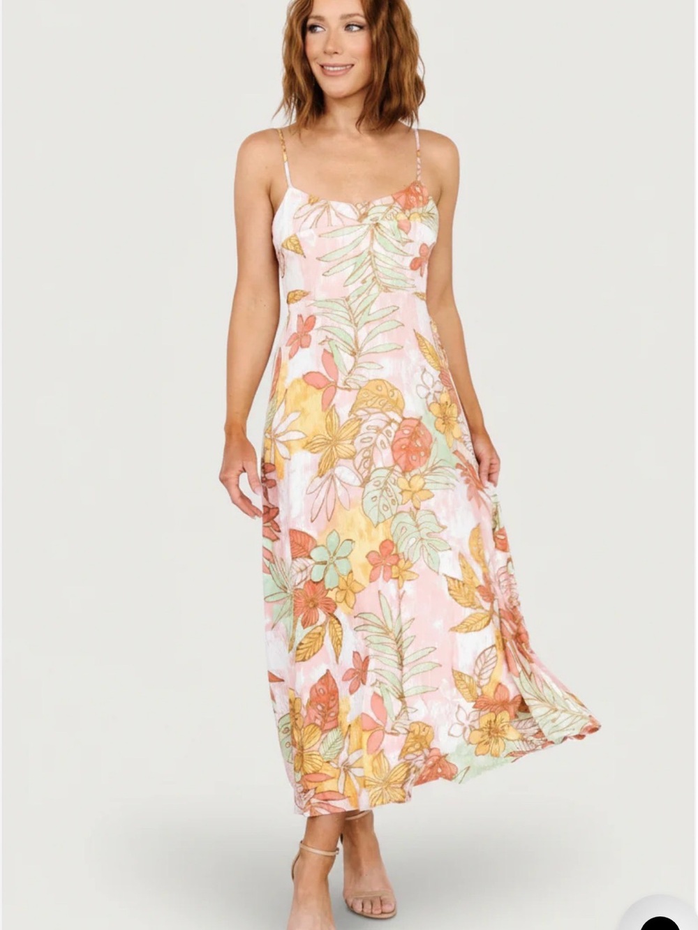 NWOT Baltic Born Tropical Maxi Dress with Back Tie